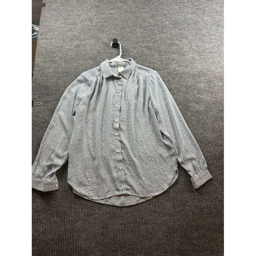Women’s Size 8 Boho Floral Button-Up Blouse Cottagecore Lightweight Top
